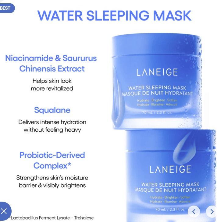 LANEIGE Water Sleeping Mask EX 70ml - yourb3auty.com