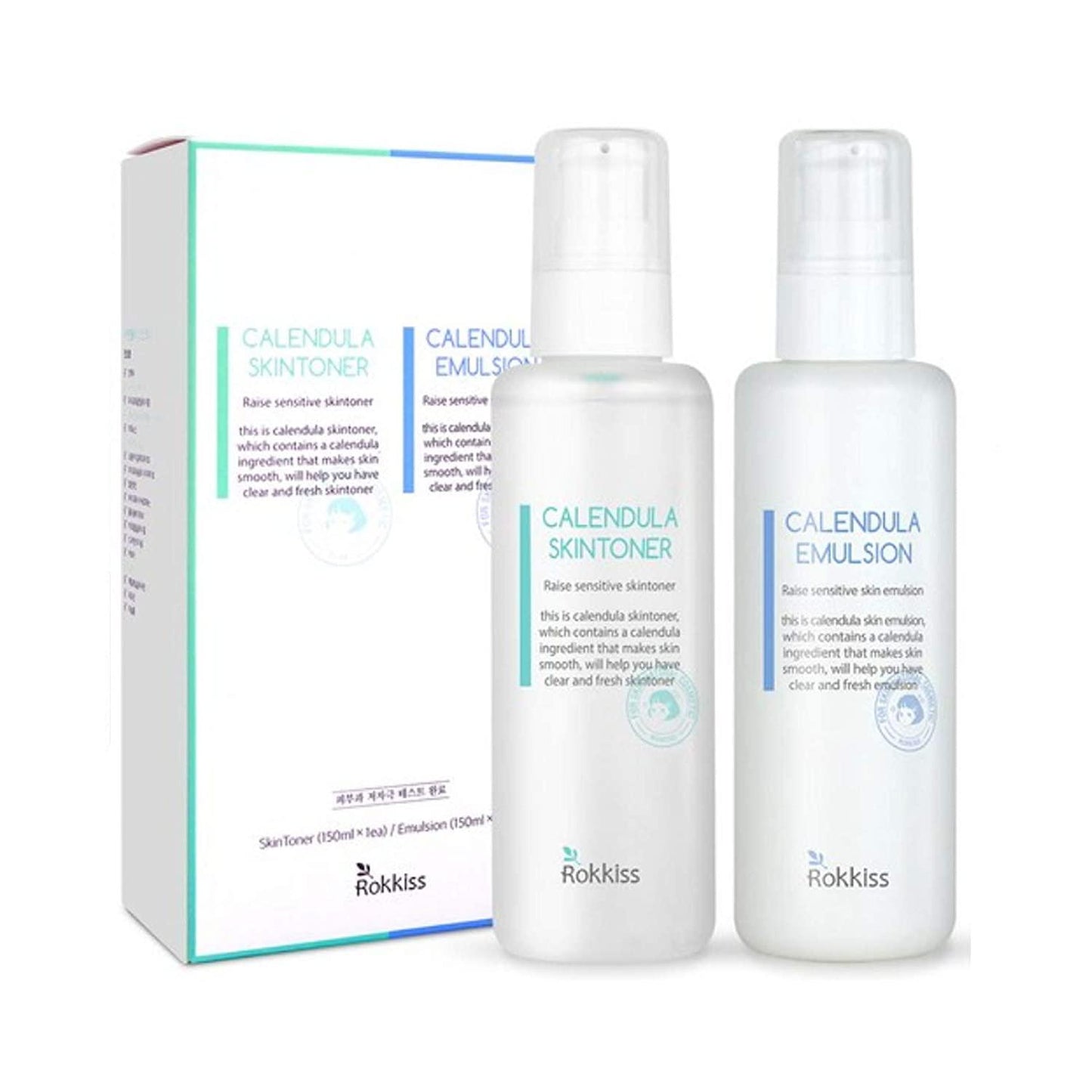 Rokkiss Calendula Skin Toner Emulsion SET 150ml +150ml Wrinkle Care - yourb3auty.com