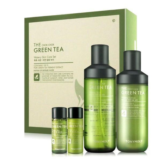 TONYMOLY The Chok Chok Green Tea Watery Skin care Set - yourb3auty.com