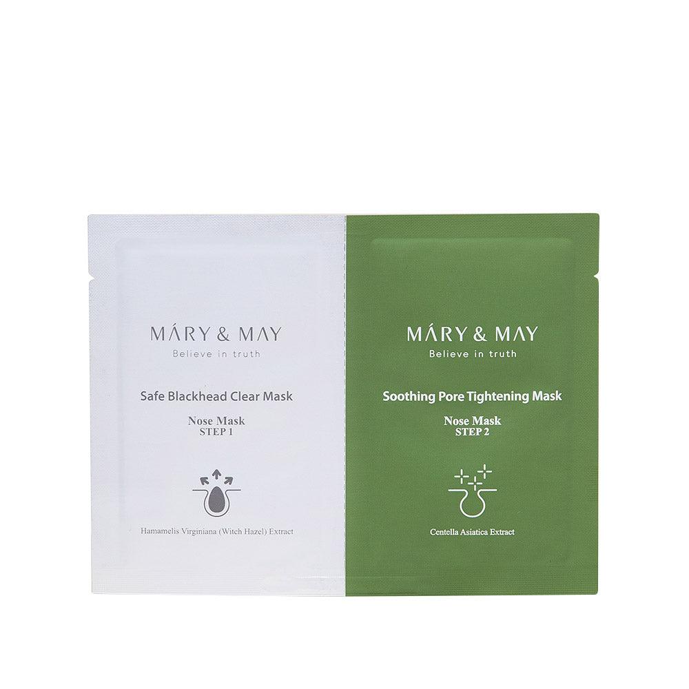 [MARY & MAY] Daily Safe Black Head Clear Nose Mask [Step1 3.5g+Step2 3.5g] X 10pcs - yourb3auty.com