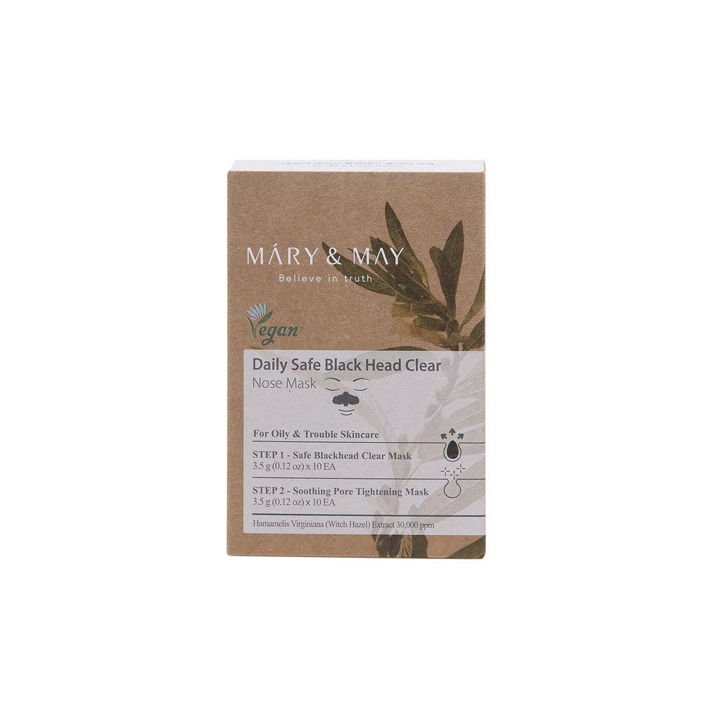 [MARY & MAY] Daily Safe Black Head Clear Nose Mask [Step1 3.5g+Step2 3.5g] X 10pcs - yourb3auty.com