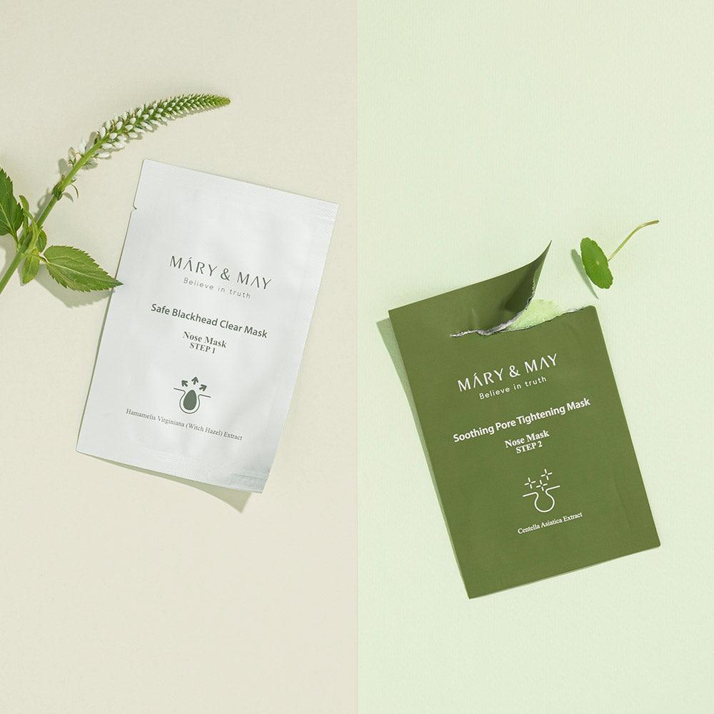 [MARY & MAY] Daily Safe Black Head Clear Nose Mask [Step1 3.5g+Step2 3.5g] X 10pcs - yourb3auty.com