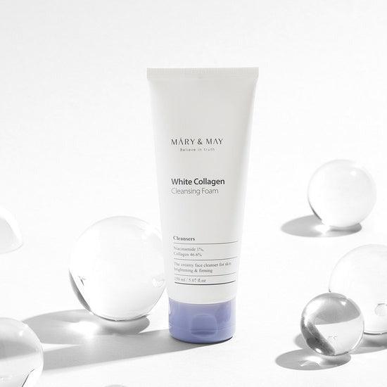 [MARY & MAY] White Collagen Cleansing Foam 150ml - yourb3auty.com