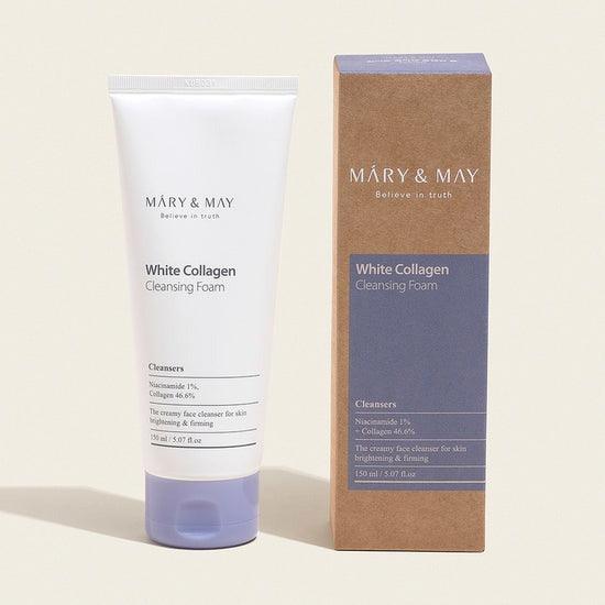 [MARY & MAY] White Collagen Cleansing Foam 150ml - yourb3auty.com